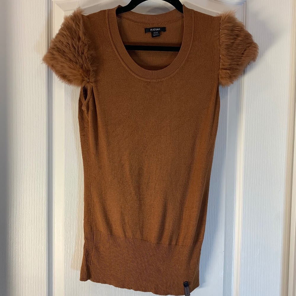Rudsak – Women’s‎ Knit Top with Fur-Trimmed Shoulders